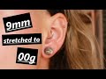 9mm to 00g (10mm) ear stretching!