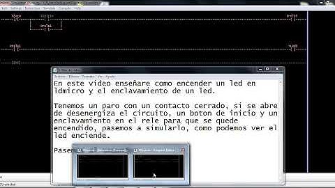 Enclavamiento de un led y encendido de un led en Ldmicro