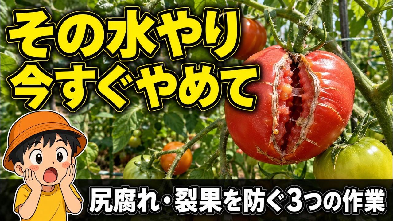 トマトの尻腐れ対策の動画サムネイル