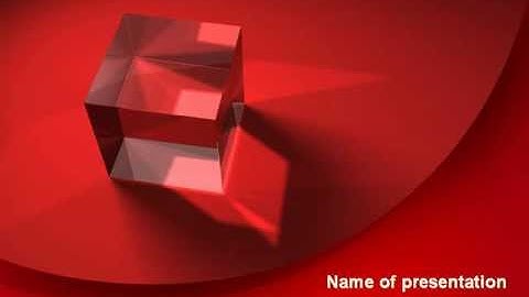 Red Crystal Cube PowerPoint Template by PoweredTemplate.com