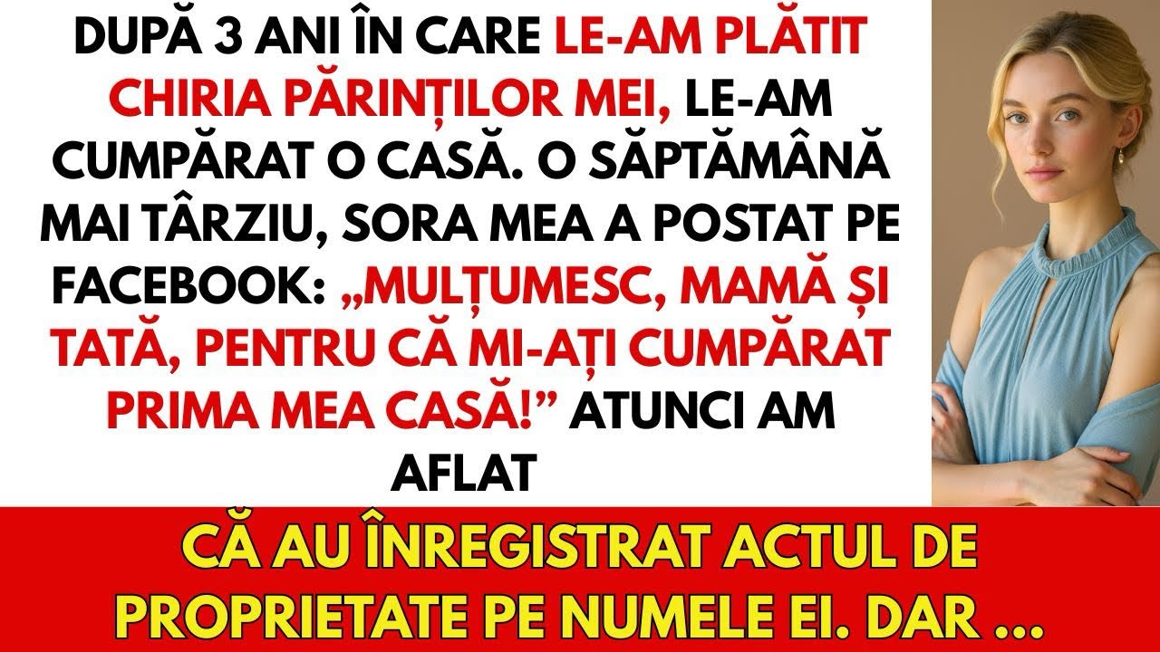 După 3 ani în care le-am plătit chiria părinților, le-am cumpărat o casă. O săptămână mai târziu…