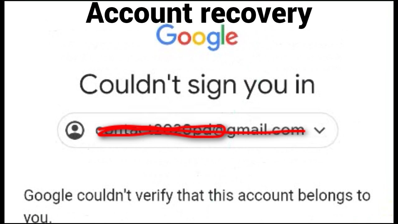 Account recovery | Couldn't sign you in - YouTube