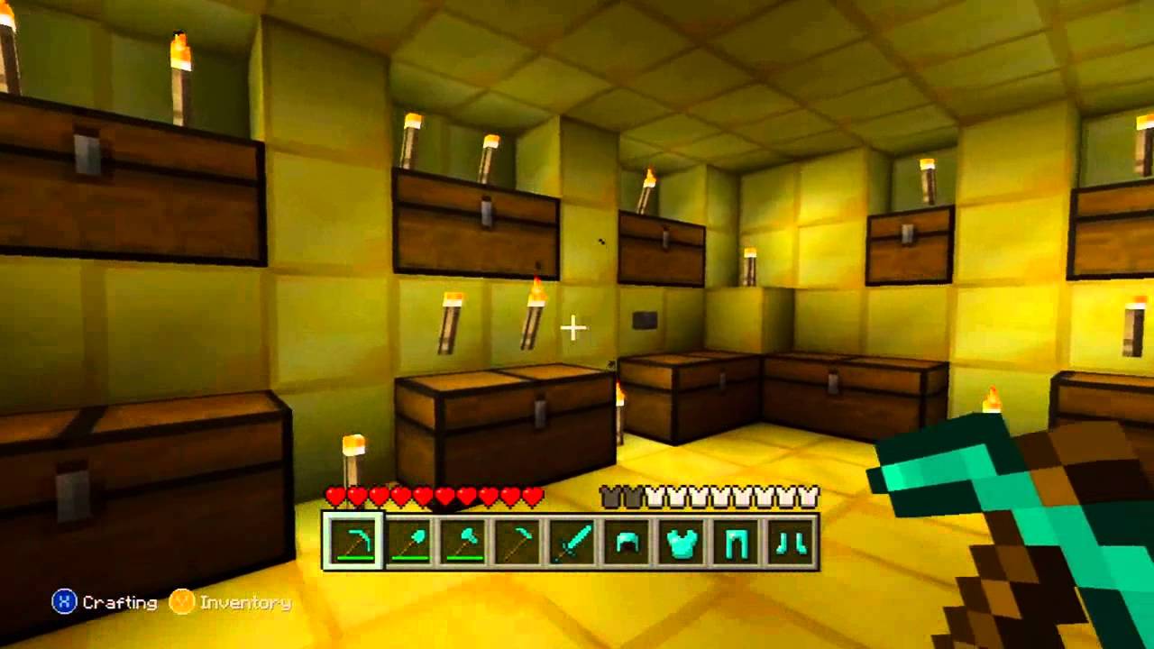Minecraft Xbox 360 Best Secret Room with Hidden Chests (MUST SEE