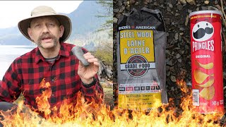 Lighting A Fire With Steel Wool And Pringle Chips