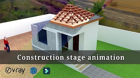 contruction stages animation tutorial usin sketchup, vray, filmora