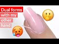 How to do Polygel Nails with DUAL FORMS and Non - Dominant Hand