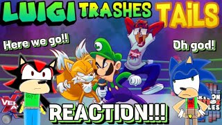 Shadow & Sonic Reacts To - Luigi Trashes Tails - Cartoon Beatbox Battles!!