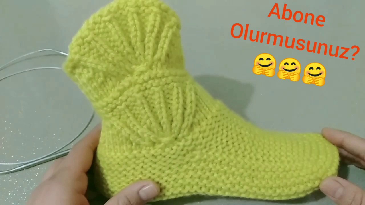 Tarak /Süpürge Modelli Bot Patik Modeli Yapımı/ knit home boot