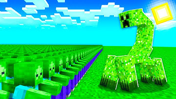 100 ZOMBIES vs MUTANT CREEPER in Minecraft!