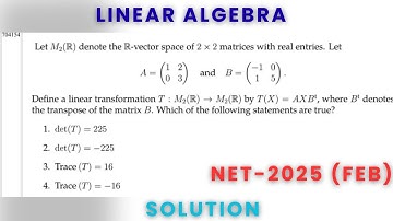 CSIR NET Feb 2025 PYQ Linear Algebra | Concept + Shortcut
