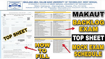 MAKAUT EVEN SEM BACKLOG EXAM | TOP COVER PAGE | EXAM SCHEDULE | HOW TO FILL TOP SHEET | GUIDELINES.