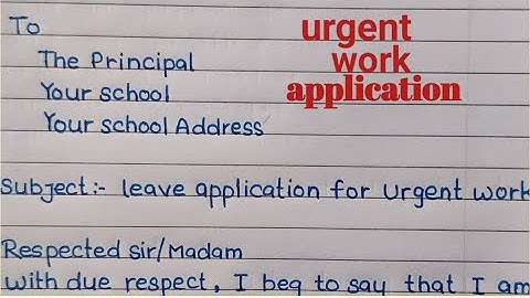 application for urgent work ll urgent work application