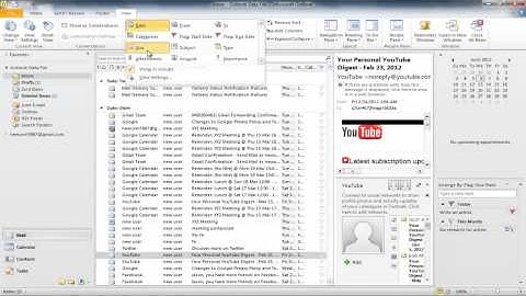 How to Arrange emails by sender and date in Outlook