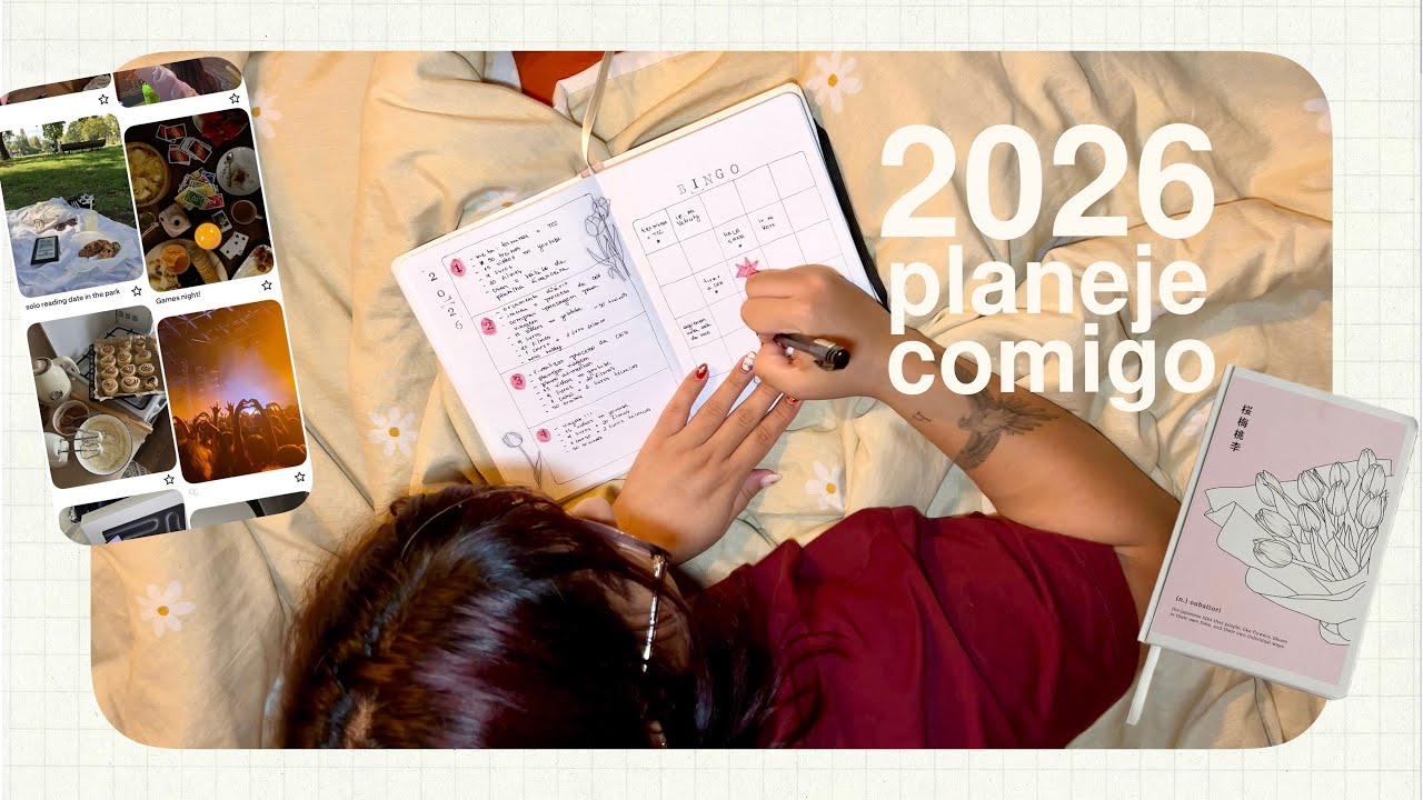 planejando 2026 no meu journal e pensando muitos pensamentos