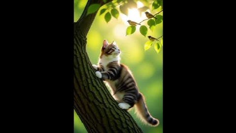 🐱Cat Enjoying Her Tree Adventure🌳✨#catshorts #babyshorts #viralshorts #animalsshortsh #viralcatsUSA