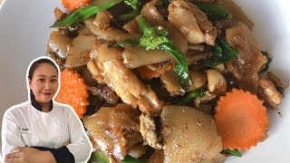 Thai Pad See Ew Recipe •Homemade Flat Rice Noodle •ThaiChef food