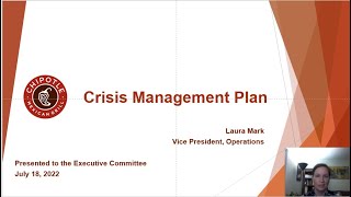 Chipotle - Crisis Management Plan - Laura Mark