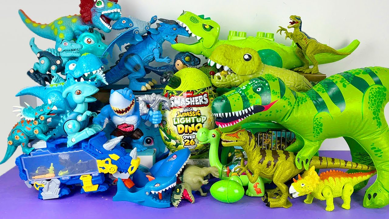 Jurassic World Unboxing Review Asmr Colorful Dinosaur T-rex Mosasaurus Spinosaurus Triceratops