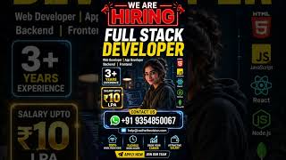 Developer Hiring 2026 | Full Stack, App, Web, Backend, Frontend Jobs | Work From Home | ₹80,000+