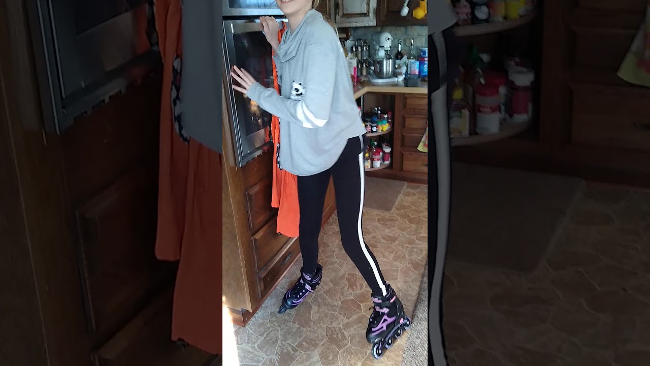 Trying to Rollerblade for the 1st time. I almost peed my pants laughing
