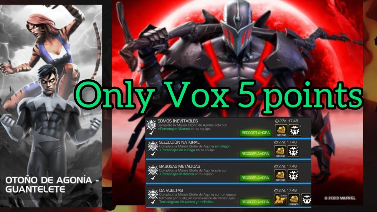 5 PUNTOS FACIL | SOLO 01 CAMPEON VOX Destruyendo el GUANTELETE OTOÑO AGONIA