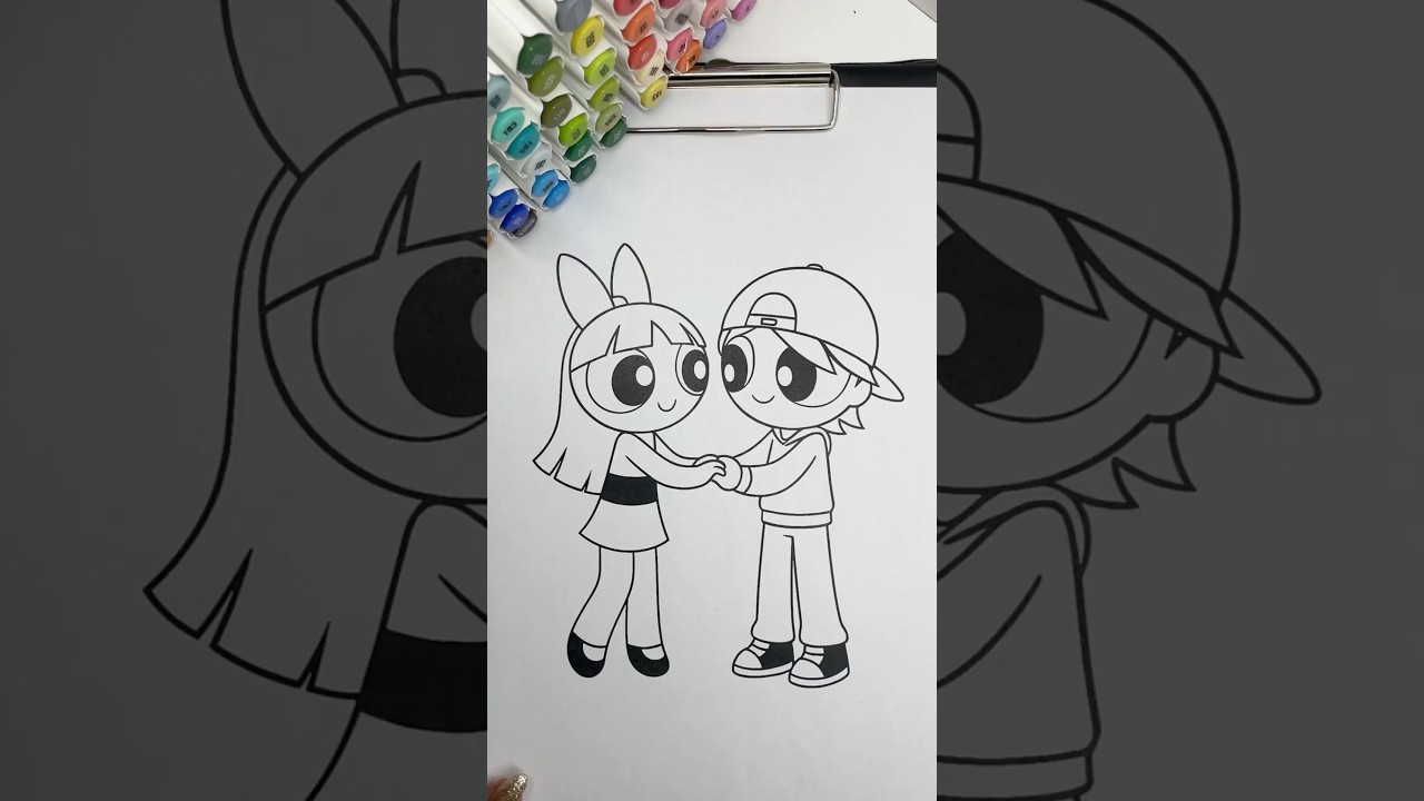 Coloring Pink Puff Girl & Red Ruff Boy ❤️ 