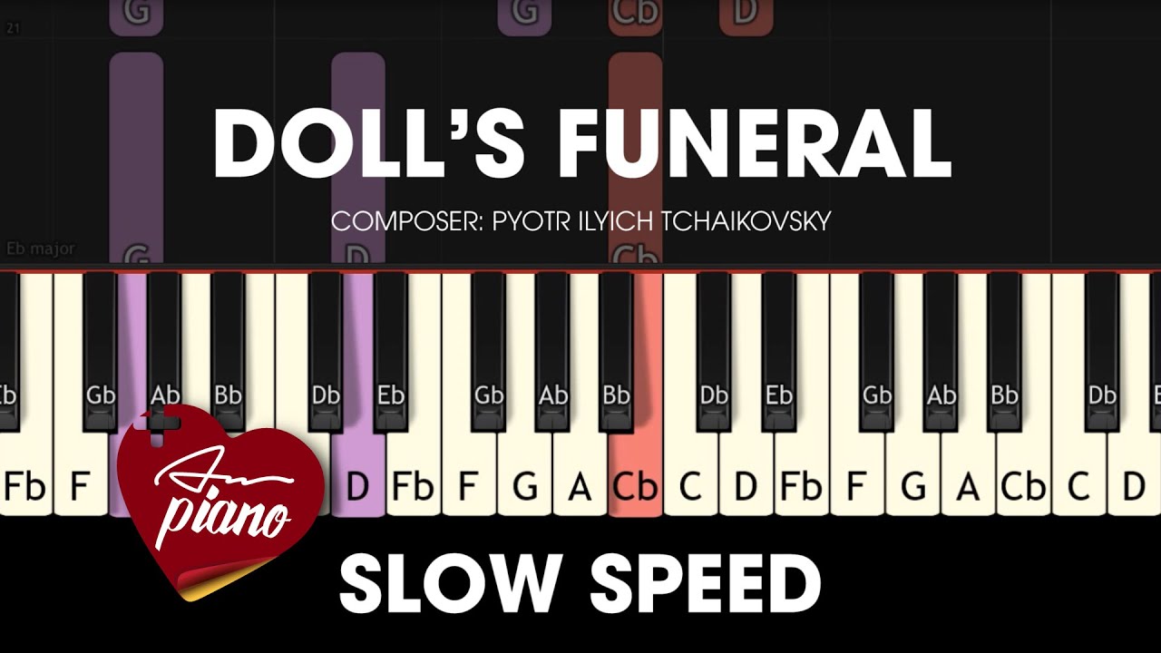 Tchaikovsky - Doll's Funeral ❤️ SLOW EASY Piano Tutorial
