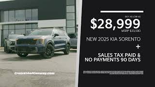 Holiday Deals at Crain Kia Conway – Sales Tax Paid & No Payments for 90 Days!