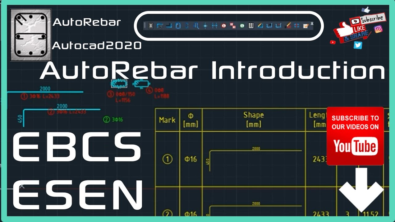 AutoRebar Introduction For Autocad 2020 | EBCS  |  ESEN  |  EtazDc