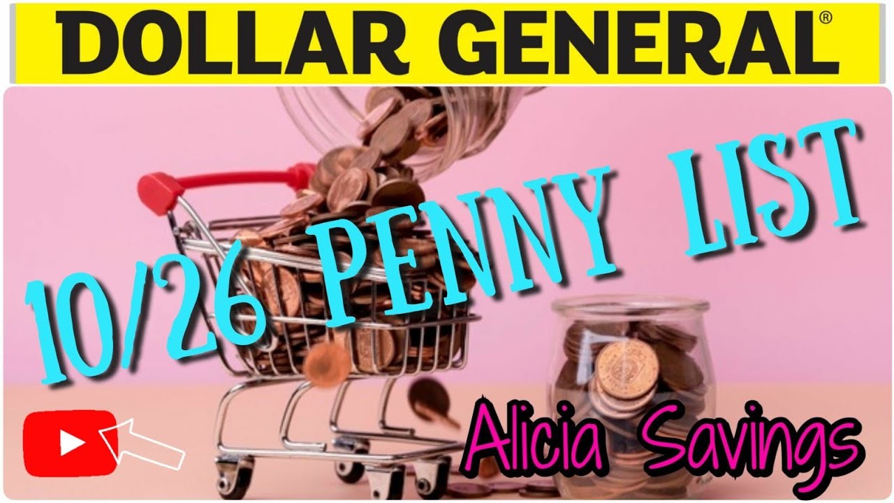 10/26 PENNY LIST DOLLAR GENERAL PENNY SHOPPING LIST YouTube