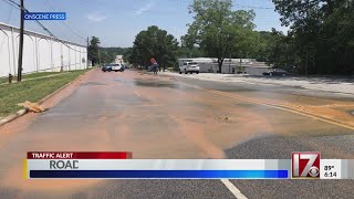 Water main break closes Atlantic Ave. in Raleigh