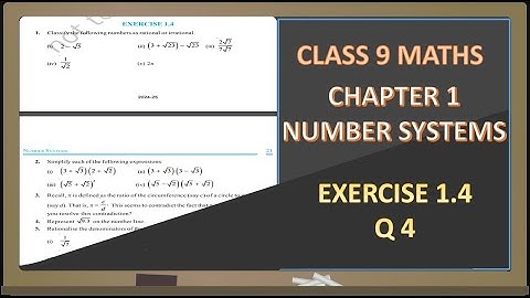 CLASS 9 MATHS I CHAPTER 1 NUMBER SYSTEMS I EXERCISE - 1.4 I Q 4 #class9maths