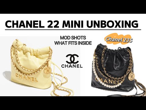 Chanel MINI 22 with PEARLS UNBOXING! + What FITS inside!? Spring