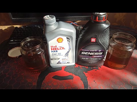 Лукойл Юниверсал и Шелл Хеликс HX-8 сравнение текучести в -30 +отзыв