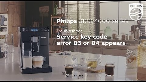 Service key error code 03 or 04 appears on the display of my Philips espresso machine.