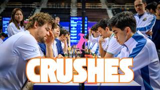 Uzbekistan Lion Sindarov crunches on the Norwegian Goat Magnus Carlsen