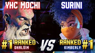 SF6 ▰ YHC MOCHI (#1 Ranked Dhalsim) vs SURINI (#1 Ranked Kimberly) ▰ High Level Gameplay