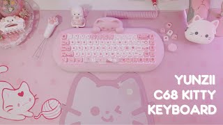 unbox the cutest pink kitty keyboard with me 🐱 🍓 YUNZII C68, cute, pink aesthetic, desk setup by emiphoria 🌸 3,832 views 3 months ago 6 minutes, 47 seconds