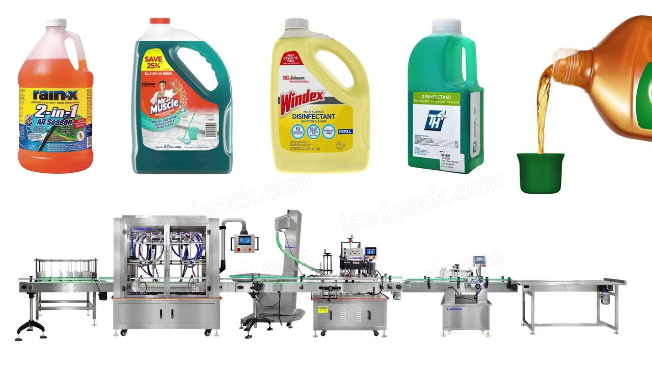 Automatic Liquid Soap Liquid Detergent Bottles Filling Machine Production Line