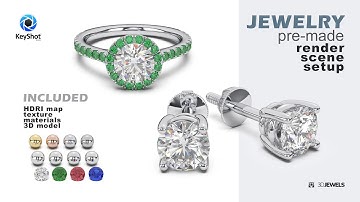 Sample turntable animation from photorealistic scene setups for KeyShot jewelry renderings