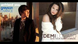 Demi Lovato, Give Your Heart a Break vs. Greyson Chance, Unfriend you. Unfriend Your Heart