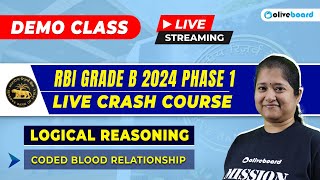 RBI Grade B 2024 Phase 1 | Reasoning | Crash Course | Coded Blood Relationship