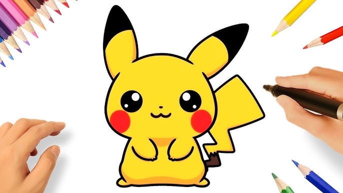 como desenhar o Pikachu em 9 passos  Como desenhar anime, Pikachu, Olhos  mangá