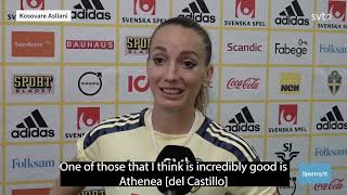 Kosovare Asllani talks about the friendly match against Spain (Sportnytt 6/10/2022)