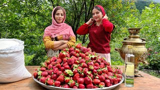 Cooking Fresh Strawberry jam in our Beautiful Mountain Village