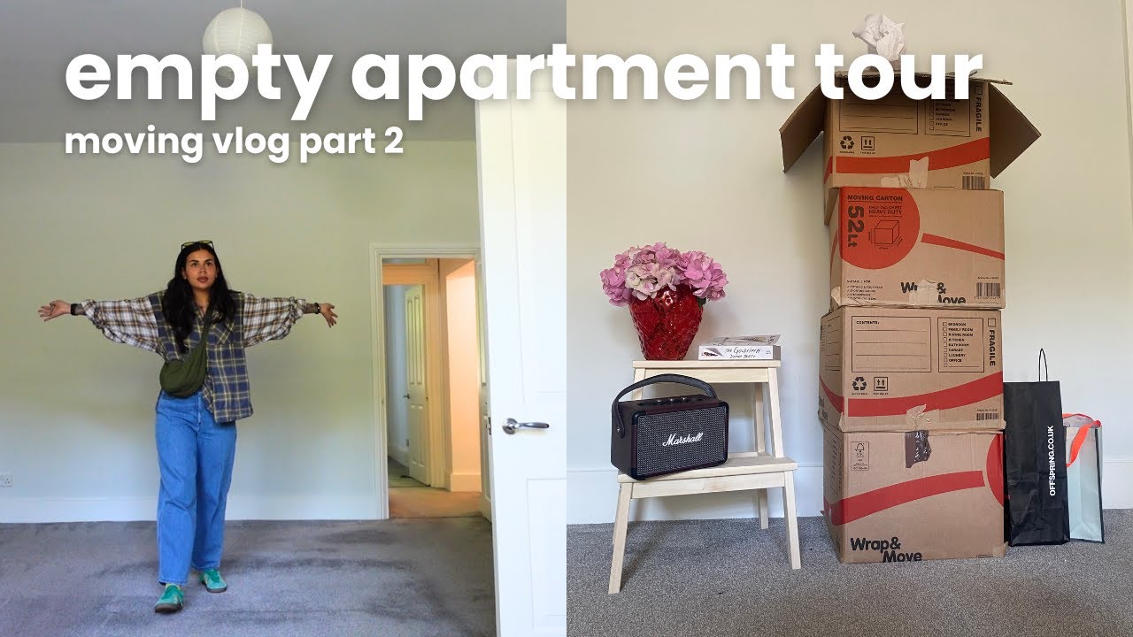 moving vlog part 2: empty apartment tour & unpacking/organising! - YouTube