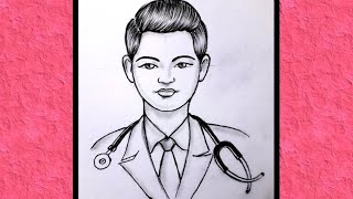 Easy drawing on doctors fighting against COVID-19 // doctor's day drawing easy // doctor chitra