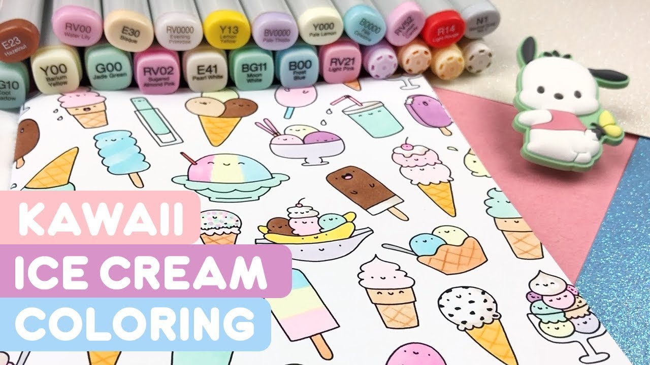 I Love Ice Cream! Kawaii Coloring ~ KiraKira Coloring Book!