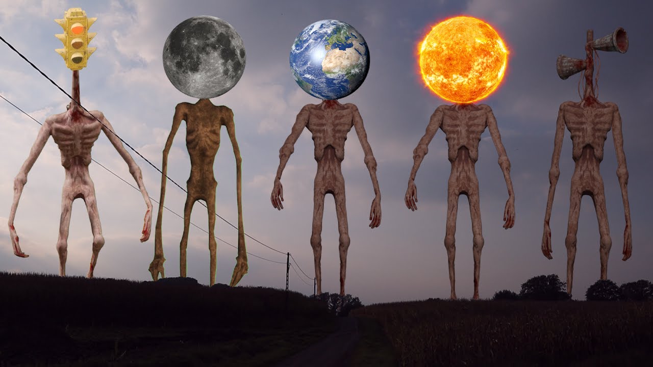 Earth Head Siren Head VS Moon Head VS Earth Head VS Sun Head VS Traffic Light Head ...