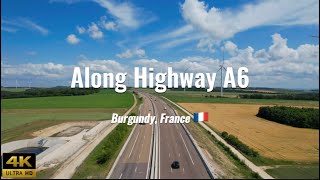 Along Highway A6 - France (4K drone footage)